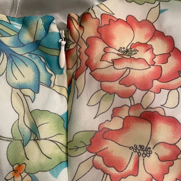 Vintage Y2K Sangria Blue Floral Midi Dress Size 6 - Picture 6 of 9